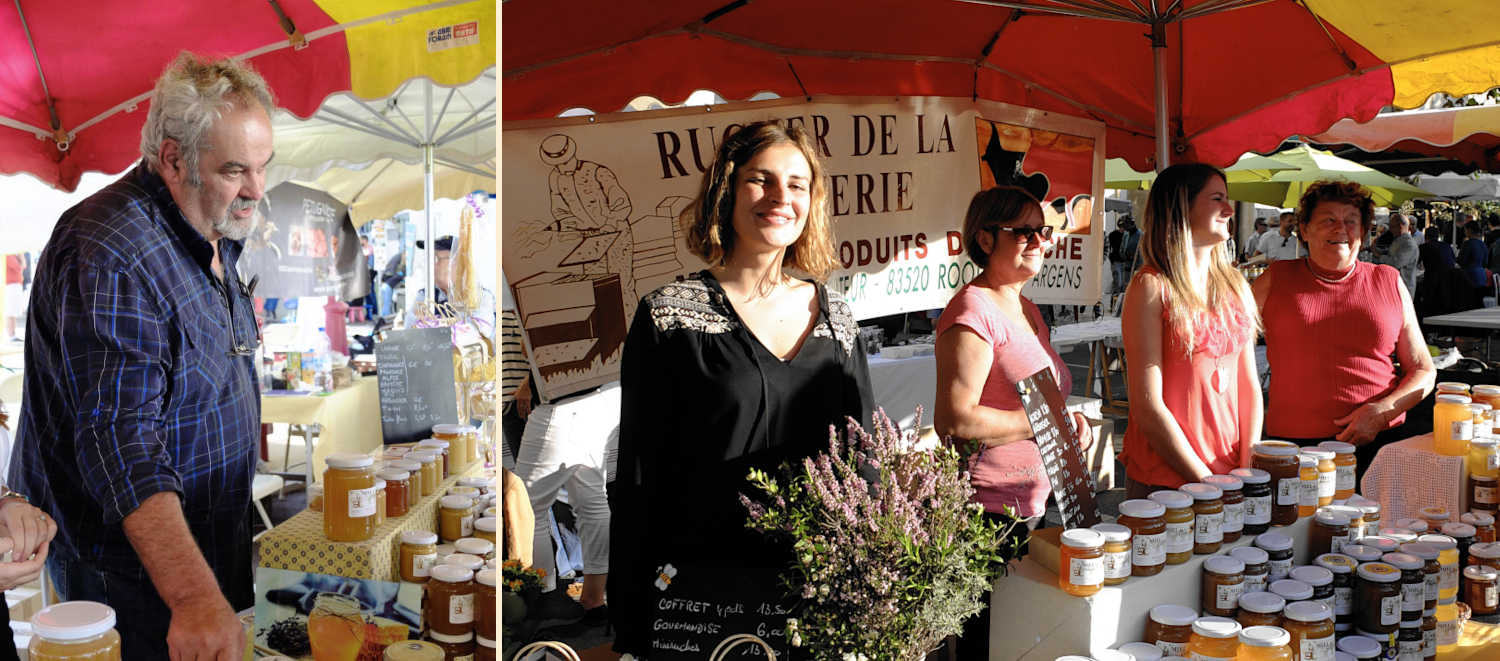 Marktstand des Rucher de la Bouverie