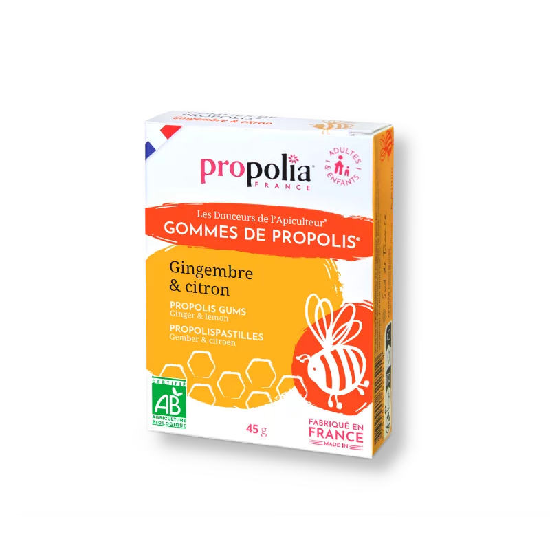 Propolis-Gummipastillen mit Zitrone, Ingwer, Agave